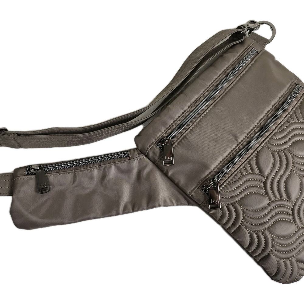 Lug Skipper Crossbody Bag RFID Quilted Purse Taupe Brn Adjustable Casual Travel - Picture 8 of 11